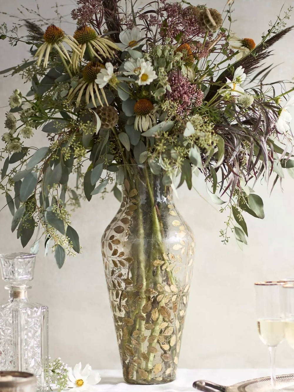 Anthropologie Terrain Pressed Ferns Glass Vase NEW ( Large)